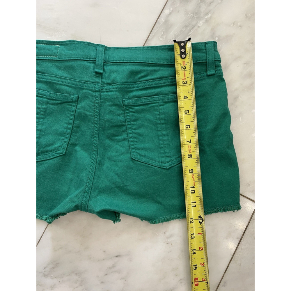 Rag & Bone Denim Shorts Cotton Raw Hem Green Jean Shorts Size 28 - Picture 6 of 7